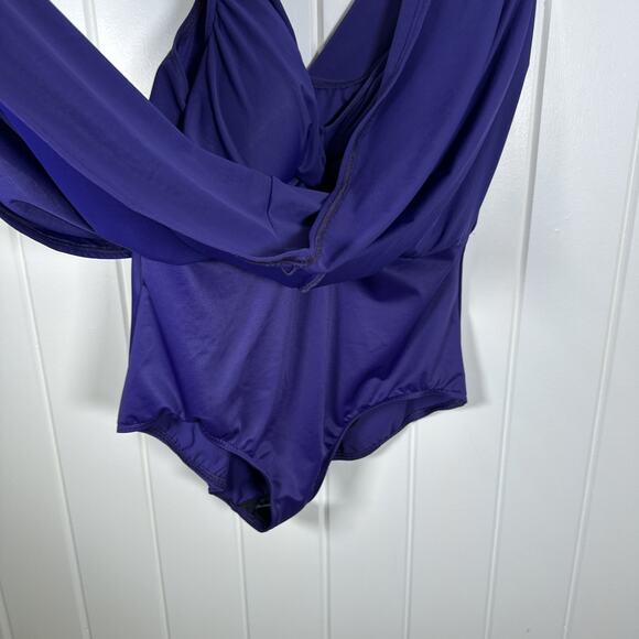 Miraclesuit Women's Plus Size 24W Purple Marais Tummy Control Swim-dress NWT! - Picture 3 of 11